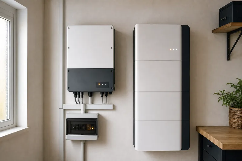 Inverter ibrido e batteria di accumulo montati a parete